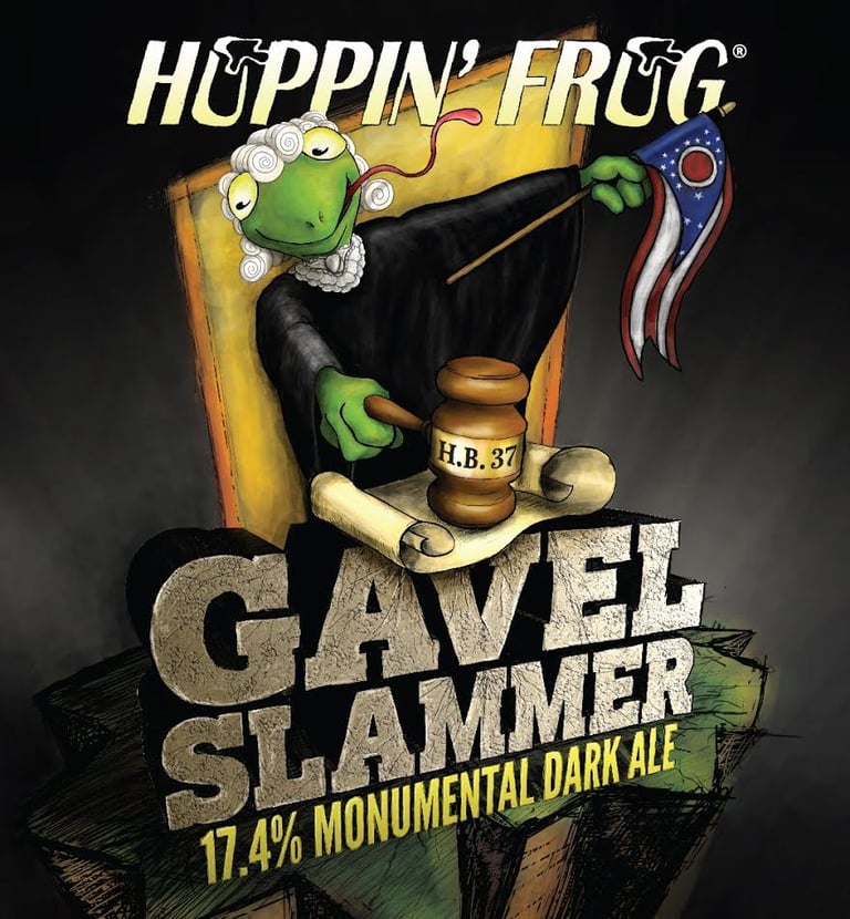 Hoppin’ Frog Releases GAVEL SLAMMER 17.4% ABV Monumental Dark Ale!