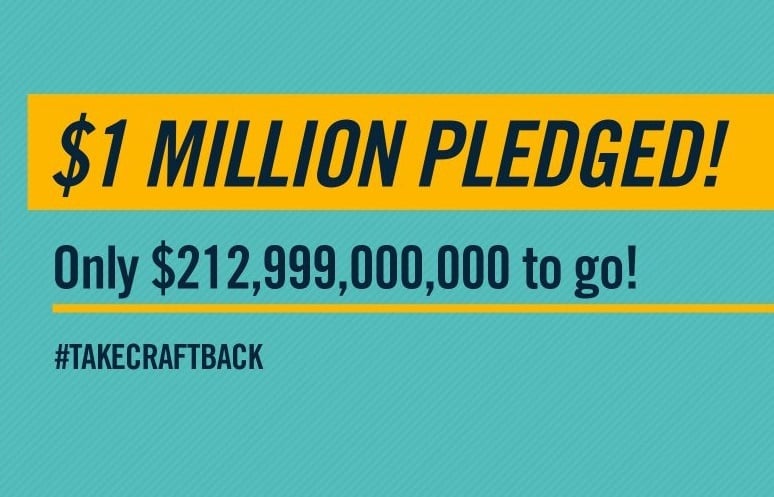 The Brewer's Association has launched a toungue-in-cheek crowdfunding campaign to raise $213 billion to buy Anheuser Busch and "Take Craft Back."  The goal of the campaign is to bring awareness to promote and protect small and independent craft brewers