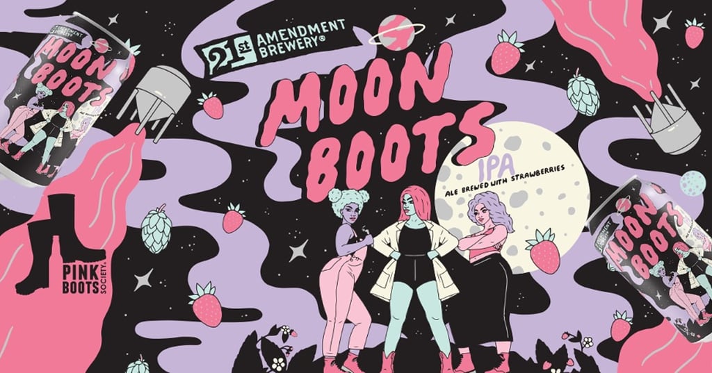 21st Amendment Brewery Partners with Pink Boots Society & Artist Robin Eisenberg on Moon Boots IPA