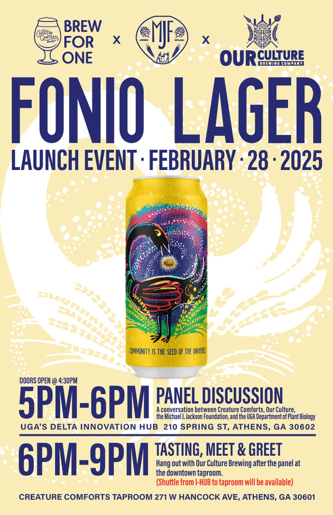 creature comforts brewing our culture brewing fonio lager collaboration beer