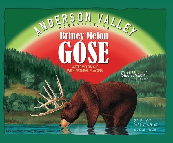 anderson valley briney melon gose label sour beer