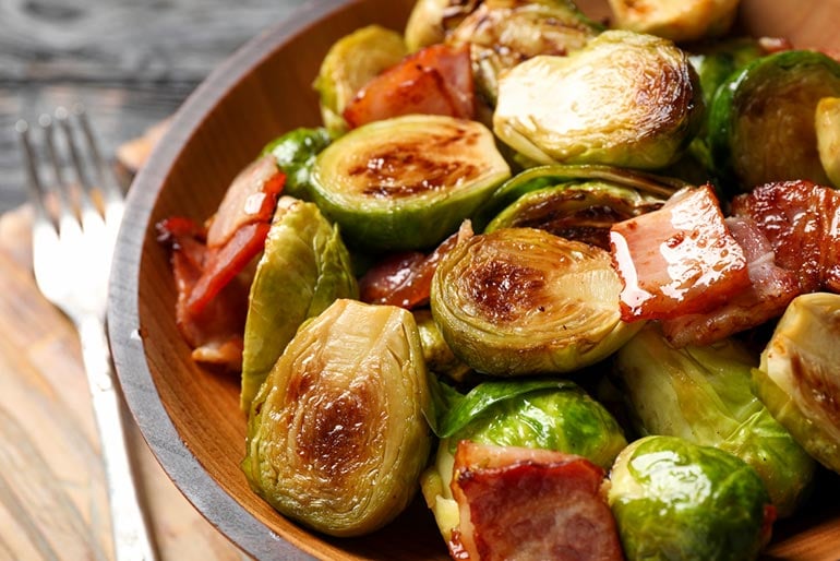 Brussels Sprouts with Bacon and Balsamic Glaze