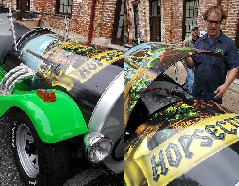 customized beer vehicle at Classic City Brewfest