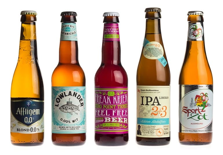 different examples of non-alcoholic beer