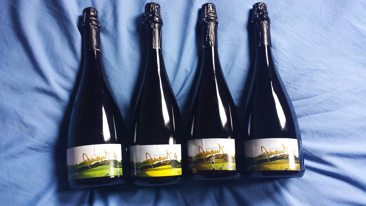 four bottles of Drie Fonteinen's Armand'4 Oude Geuze