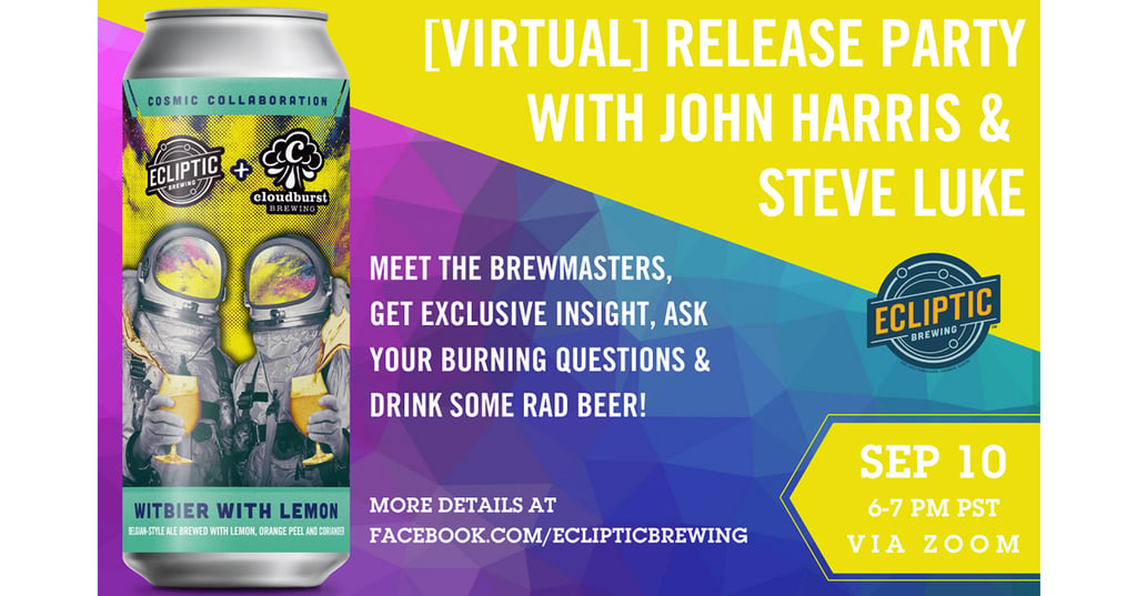 Ecliptic Brewing and Cloudburst Brewing Partner to Create Witbier with Lemon