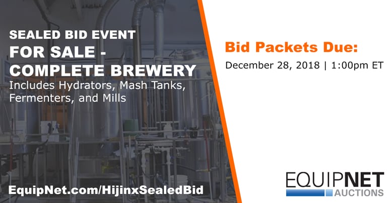 EquipNet Auctioning Off Complete 10-Barrel Brewing System