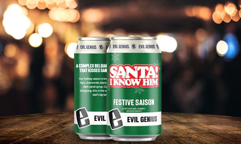 Evil Genius Beer Co. Releases Festive Santa Saison in Ten States