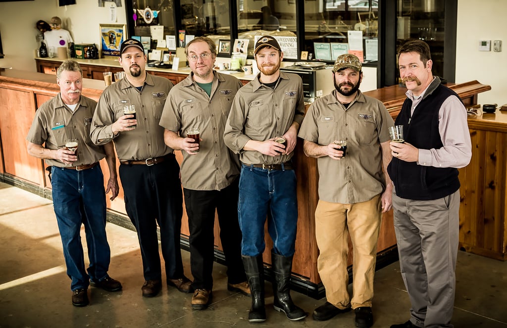 Flying Bison Brewer Colin Herzog (third from the right)