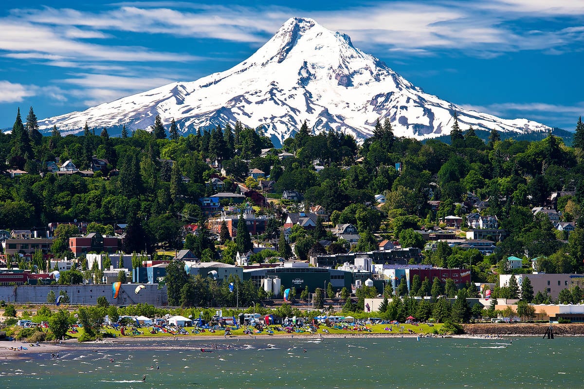 Full Sail Brewing, located on the Hood River, gets its brewing water from springs on Mt. Hood.