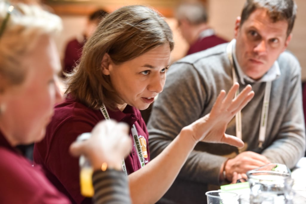 Judges at the 2015 cider competition (l-r) Helen Thomas of Westons Cider