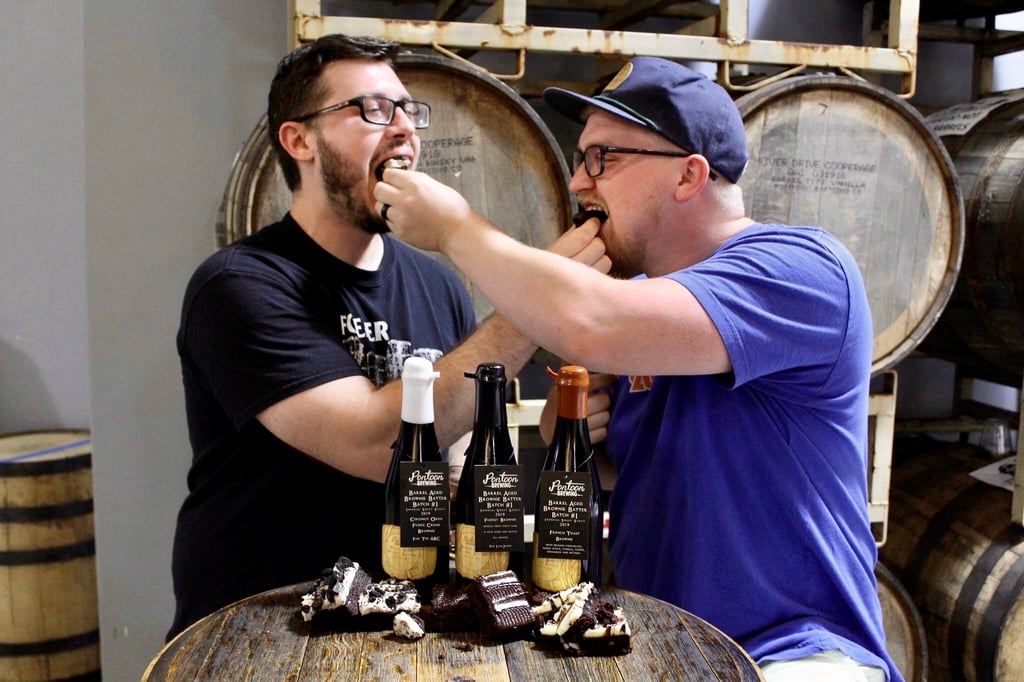 Owner Sean (right) and Brewmaster Chris (left) Talk Barrel Aged Brownie Batter Batch Blend #1