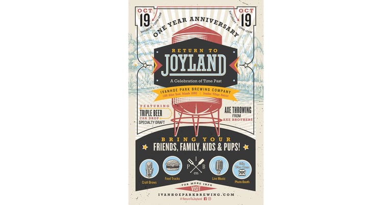 Ivanhoe Park Brewing Co. Celebrates Second Anniversary with Return to Joyland Triple IPA