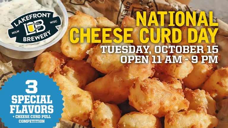 Lakefront Brewery Prepares to Celebrate National Cheese Curd Day, Holds a Cheese Curd Pull Competition