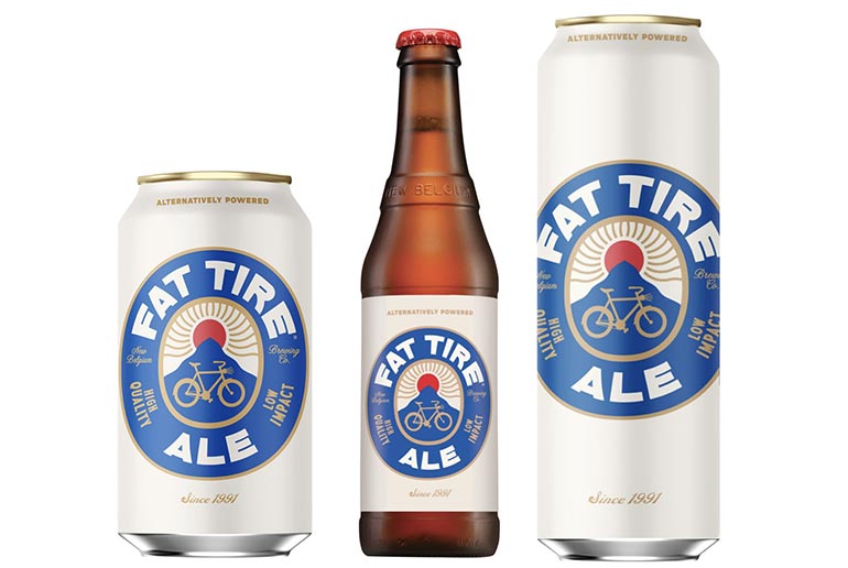 fat tire new belgium can bottle and glass