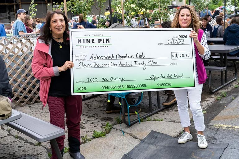 Nine Pin Ciderworks Supports Adirondack Mountain Club's Summit Steward Program with $11