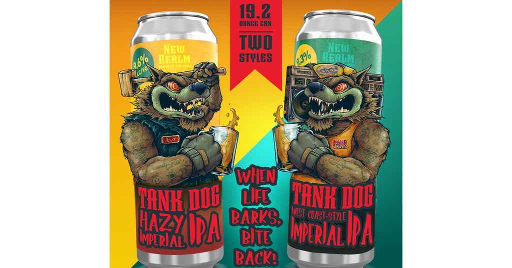 New Realm Brewing Introduces Two Single-Serve Imperial IPAs: Tank Dog Hazy Imperial IPA and West-Coast Imperial IPA