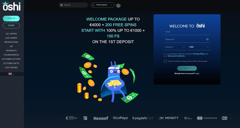 Oshi Casino: Elevated Casino and Gambling Experience