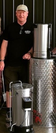 Peter Eastwood with a Grainfather.