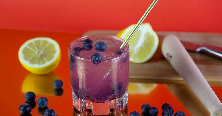 Blueberry Buck Whiskey Cocktail