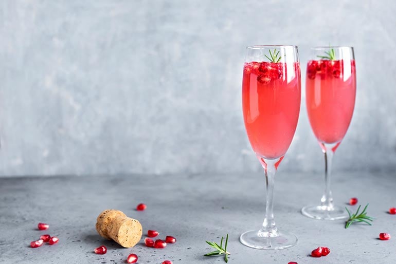 Pomegranate Champagne Christmas Punch