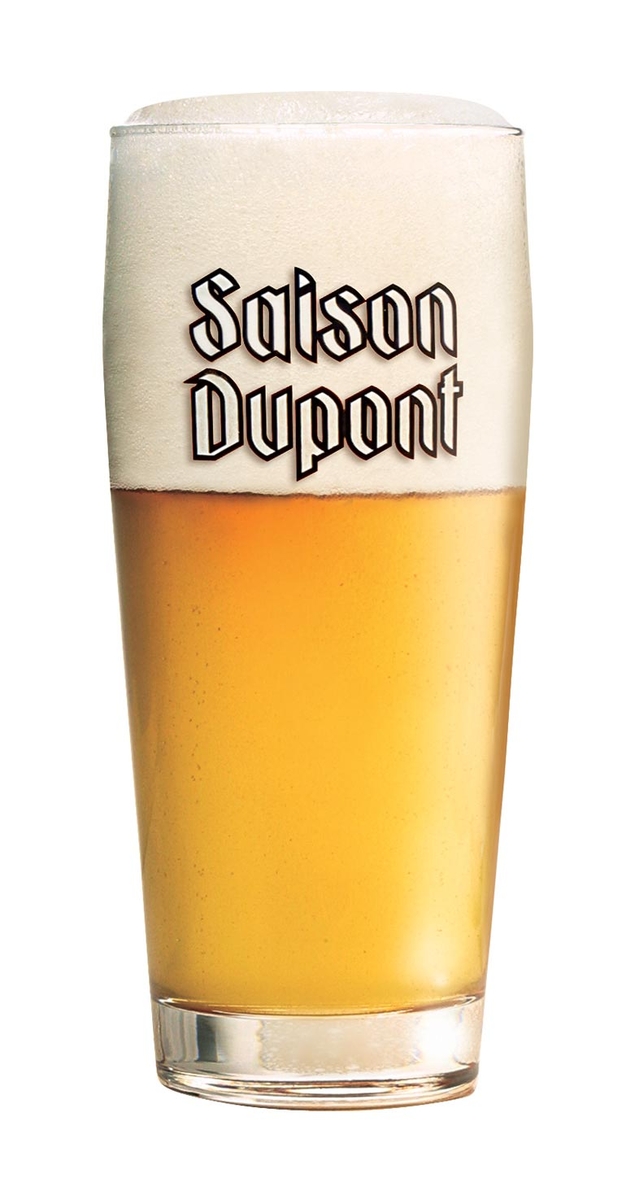 saison dupont glass on white background