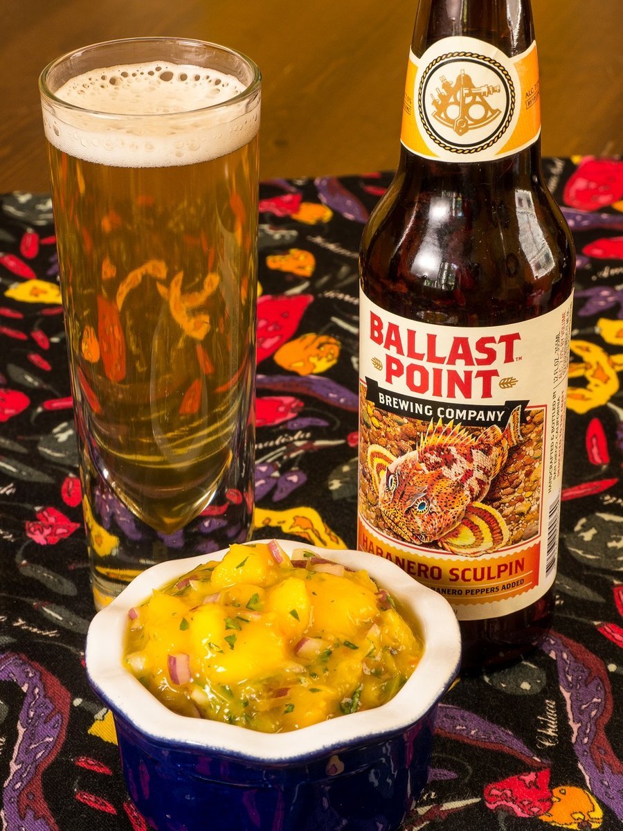 Ballast Point Habanero Sculpin IPA with Mango Habanero Salsa Ballast Point Habanero Sculpin IPA, Mango Habanero Salsa