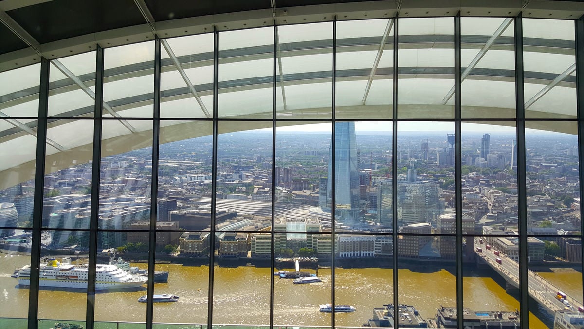 view from Fenchurch Restaurant and Darwin Brasserie at the SkyGarden