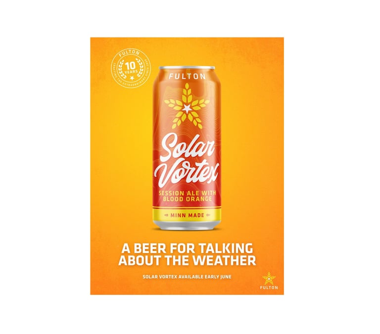 Fulton Brewing Debuts Solar Vortex Blood Orange Session Ale