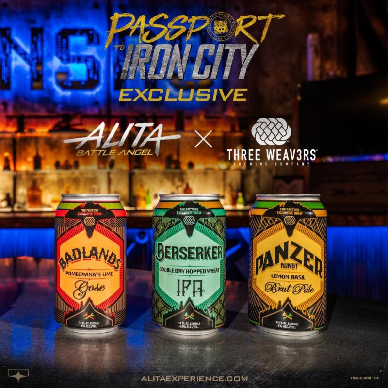 Three Weavers Brewing Co. Debuts Three Custom Beers for Alita: Battle Angel Film Experience