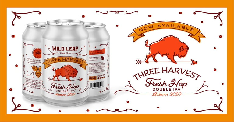 Wild Leap Brew Co.’s Three Harvest Fall 2020 Features Cascade Hops