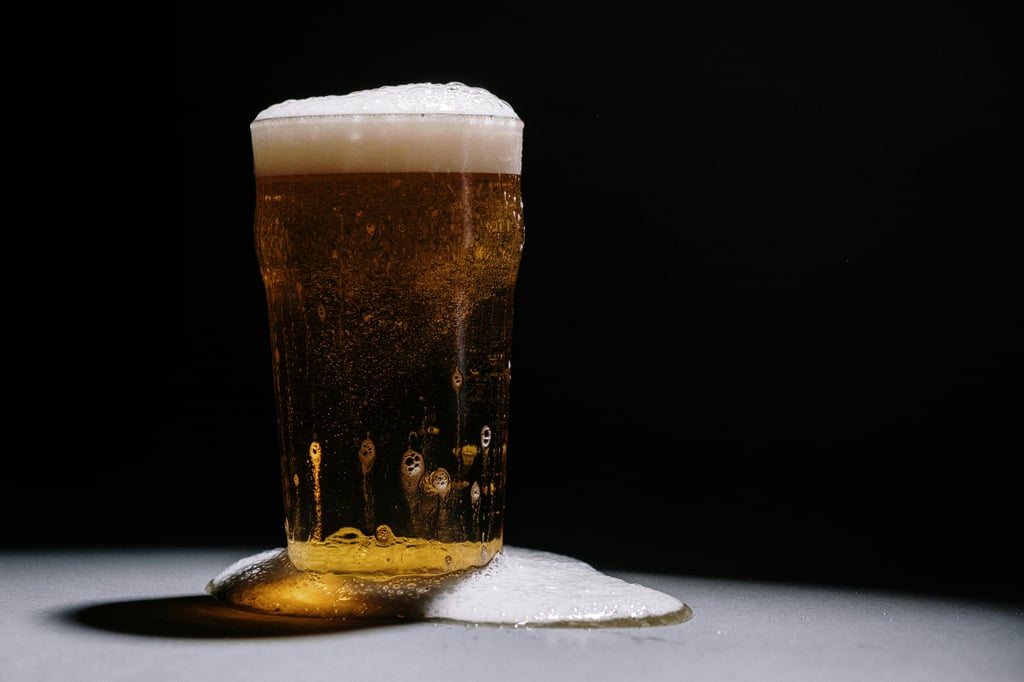 A glass of beer produced by a California brewery