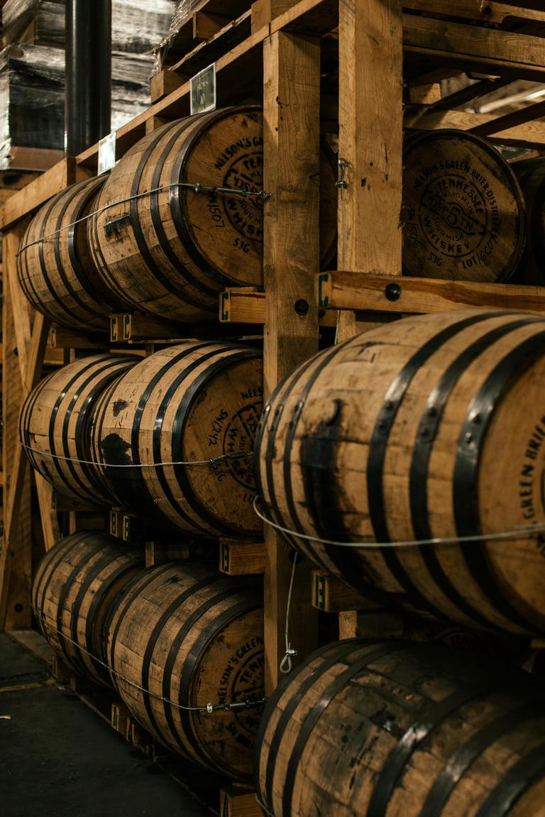 whiskey barrels ready to have beer placed in them
