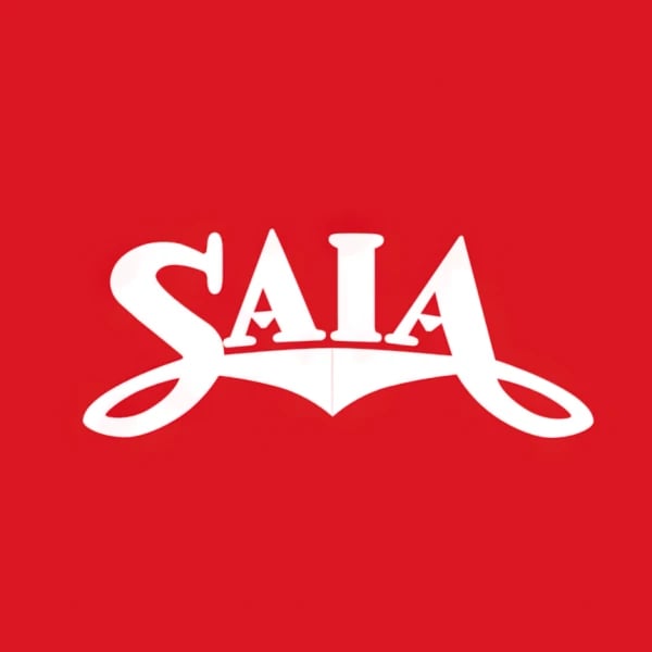 Saia logo, white on red background