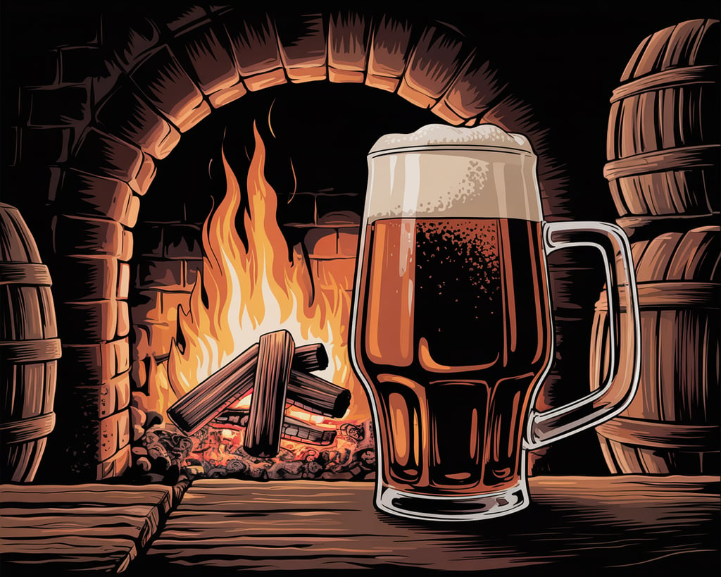 illustration of a smoked beer