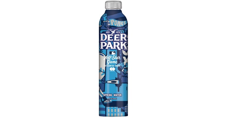 Deer Park® Spring Water unveils a new limited-edition bottle designed by artist George F. Baker III in celebration of the 95th MLB All-Star Game presented by Mastercard®, which will be held in Atlanta on July 15, 2025. The bottle is available wherever Deer Park® Spring Water is sold and offers the public a chance to show support for three local organizations committed to uplifting communities throughout the state of Georgia. (CNW Group/Primo Brands Corporation)
