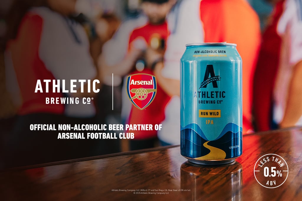 Athletic Brewing Company x Arsenal FC partnership