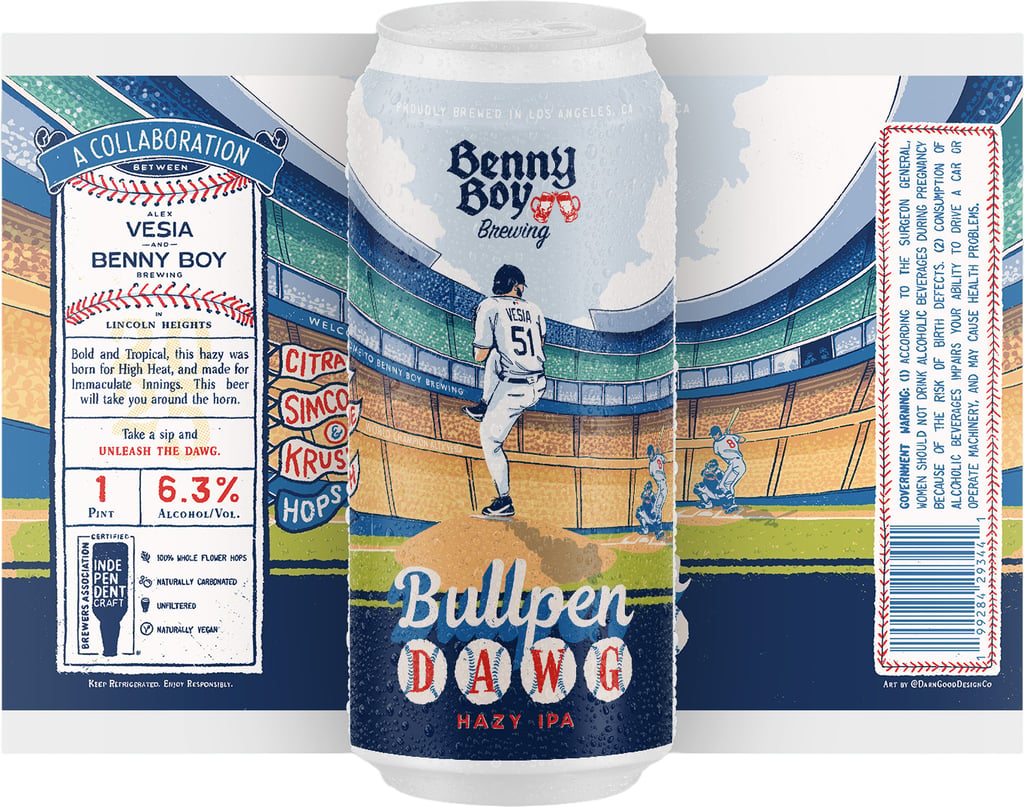 Bullpen Dawg Hazy IPA/Photo Credit: Darn Good Design Co.