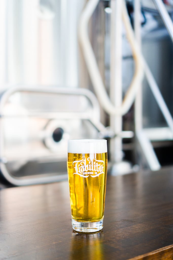 Liability Brewing lager on bartop