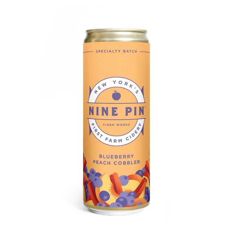 Nine Pin Blueberry Peach Cobbler Cider in a Can