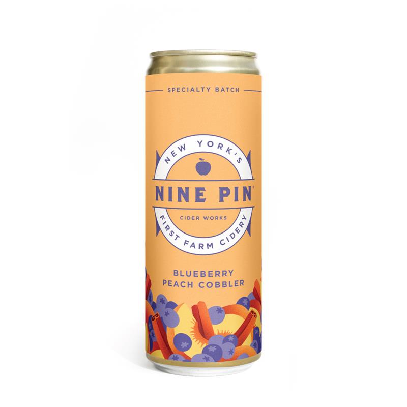 Nine Pin Blueberry Peach Cobbler Cider in a Can
