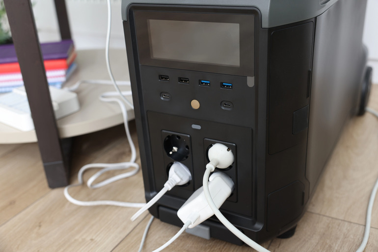 Portable power station serving as a backup power solution for the home