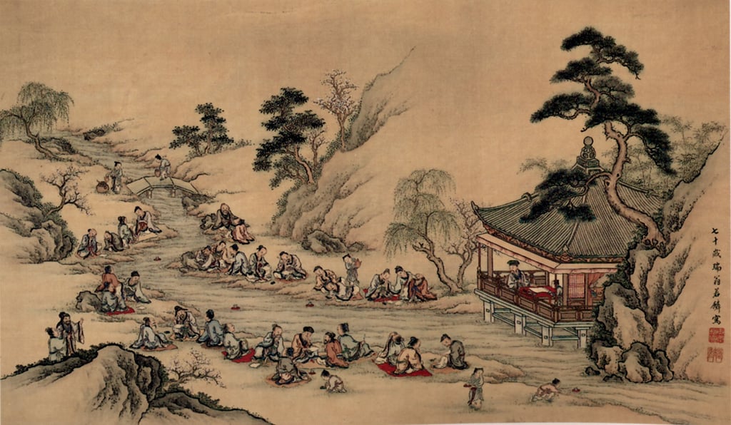 Meandering Stream at Lan ting Yamamoto Jakurin Hanging scroll