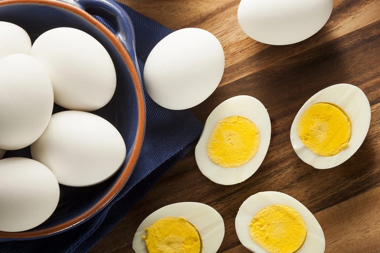 A set of hard-boiled eggs