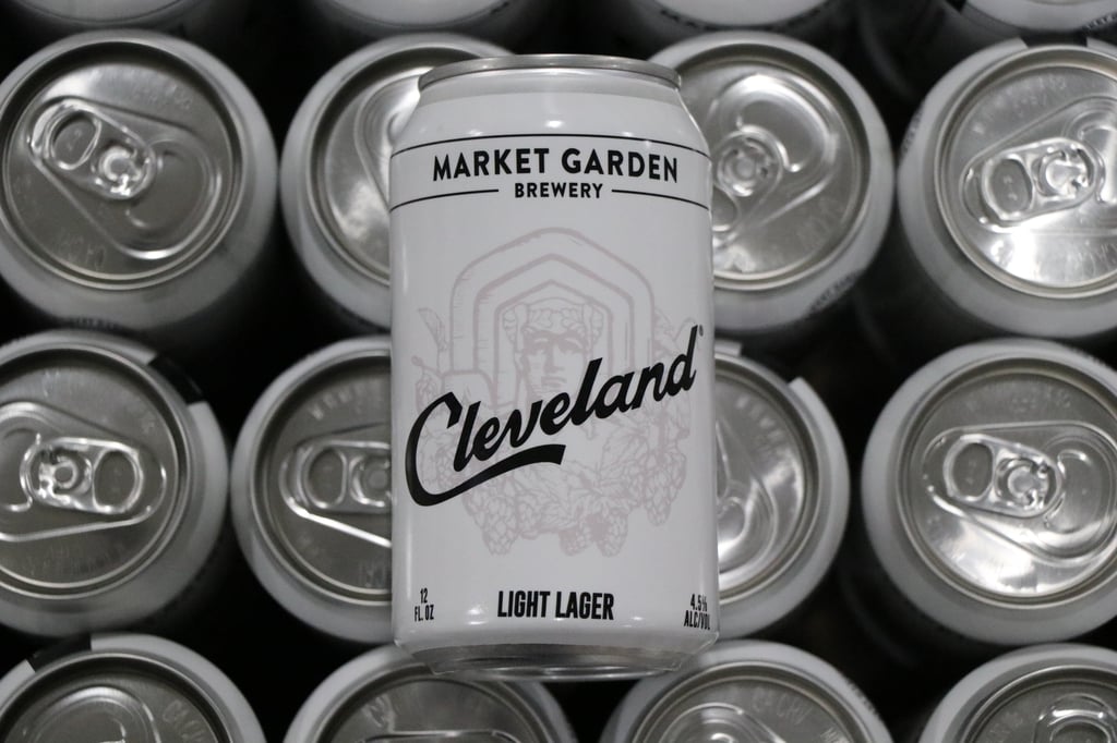Cans of Cleveland Lager from Market Garden Brewery