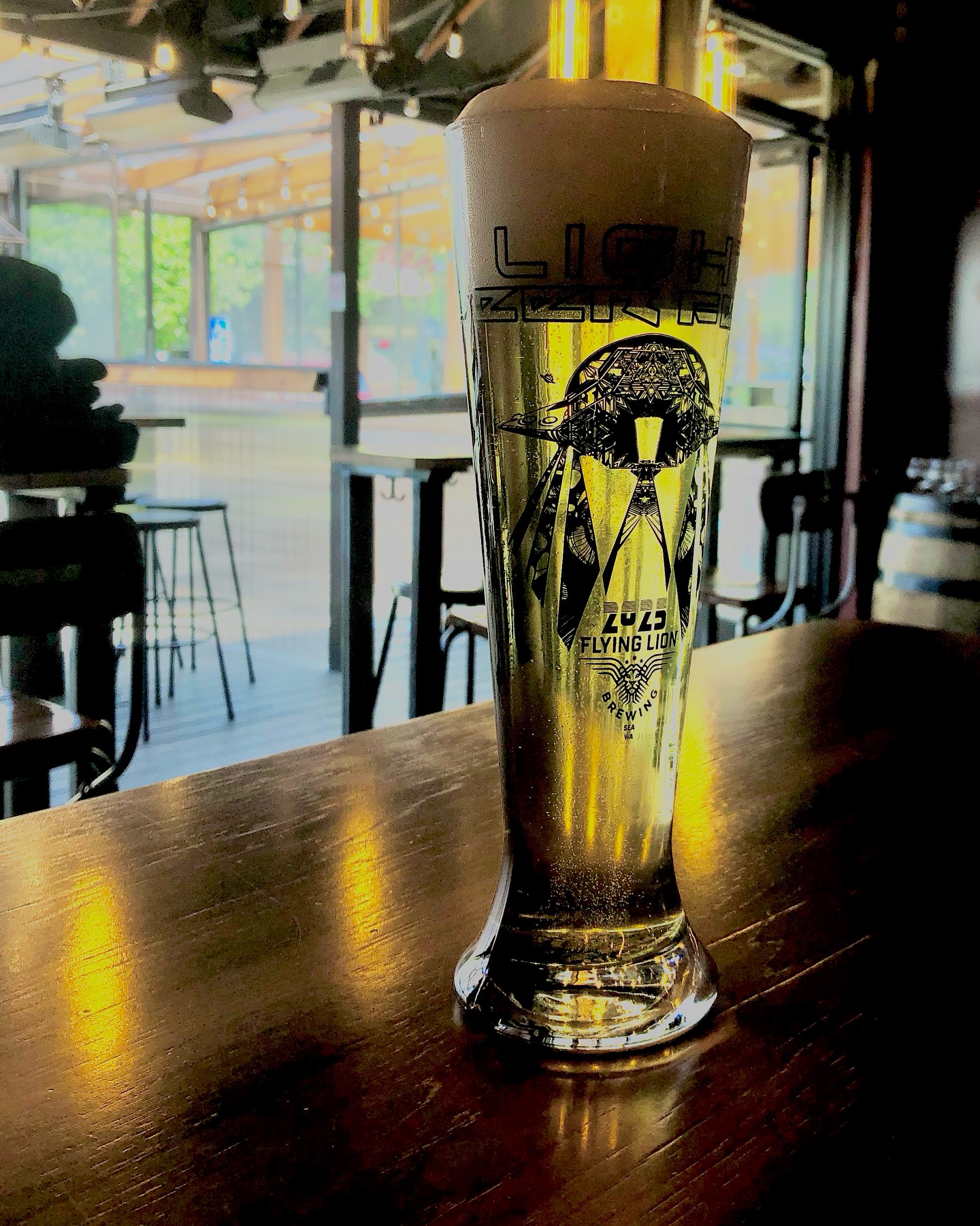 Glass of Pilsner at Flying Lion Brewing