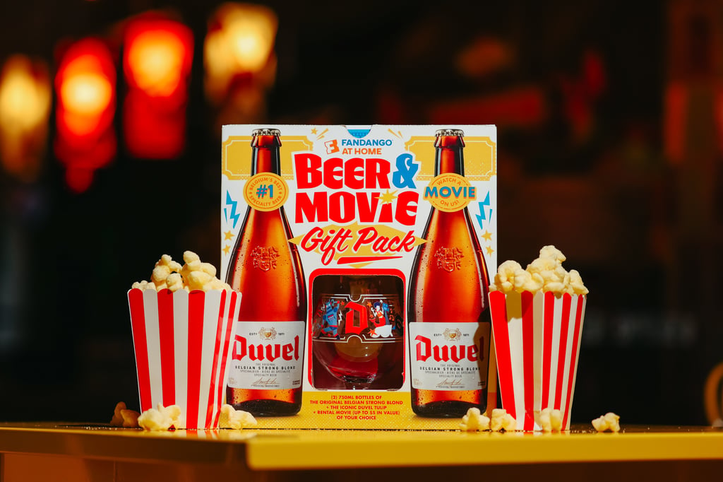 Duvel x FandagoatHome collab beer and movie gift pack