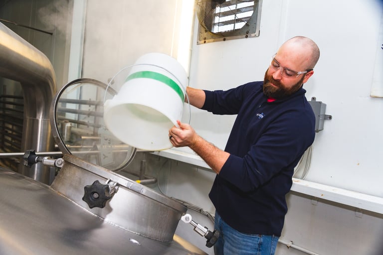 Victory Brewing Co. Director of Brewing Operations Joe Slavick in the brewhouse.