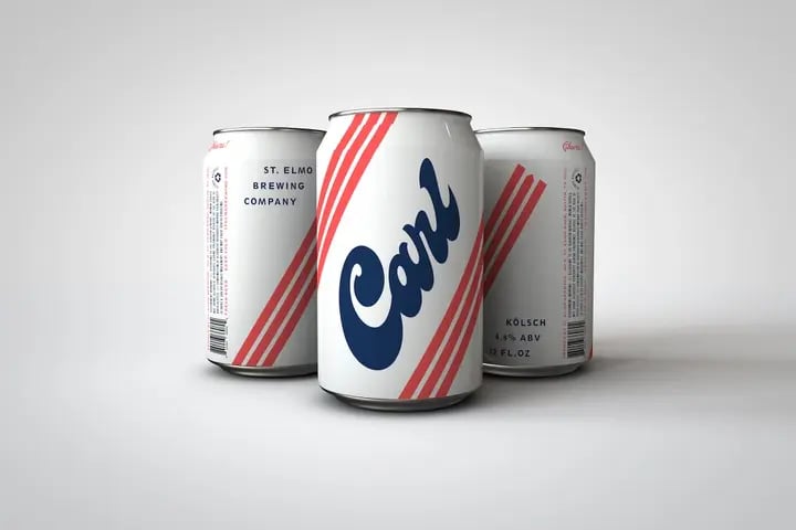 Carl cans by St. Elmo Brewing Co.