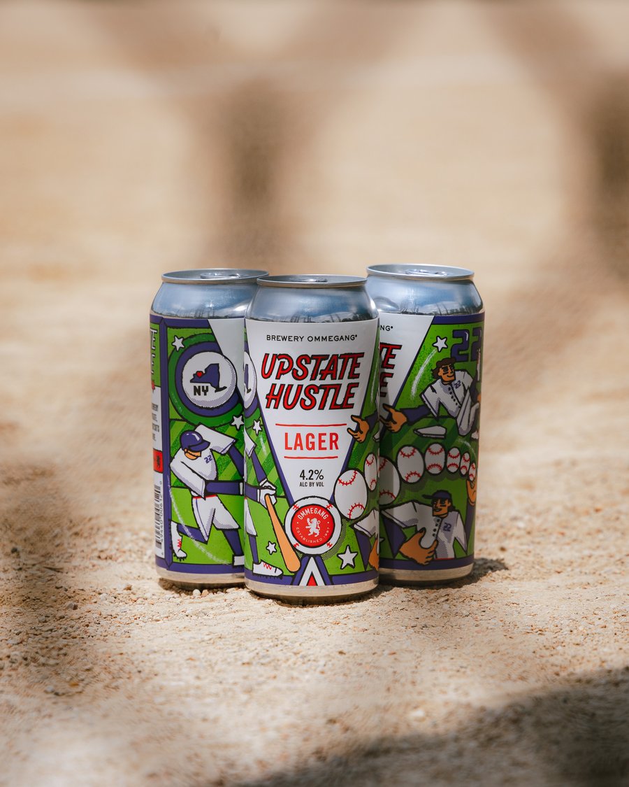 Upstate Hustle lager cans